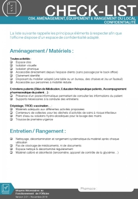 Aménagement et rangement du local de confidentialité